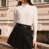 Bluza DY Fashion alba din jerse cu guler