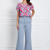 Pantaloni Moze bleu evazati