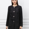 Pardesiu Leonard Collection negru din tweed cu fir lurex