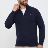 Gant pulover de bumbac culoarea albastru marin