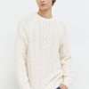 Abercrombie & Fitch pulover din amestec de lana barbati, culoarea bej