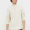 Abercrombie & Fitch pulover barbati, culoarea bej, cu turtleneck