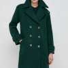 Morgan palton din lana culoarea verde, de tranzitie, oversize