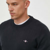 Gant pulover de bumbac culoarea negru, light