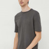 Sisley tricou din bumbac culoarea gri, neted