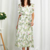 Rochie Judy Alb Verde Floral