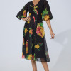 Rochie eleganta Lirene Negru Floral