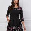 Rochie Ella Collection Angy neagra cu broderie