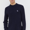 Abercrombie & Fitch pulover din amestec de lana barbati, culoarea albastru marin, light