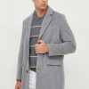 United Colors of Benetton palton de lana culoarea gri, de tranzitie
