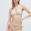 Roxy bikini brazilieni Gingham culoarea bej, cupă ușor rigidizată ERJX404830