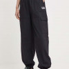 EA7 Emporio Armani pantaloni femei, culoarea negru, fason cargo, high waist
