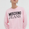 Moschino Jeans pulover de bumbac culoarea roz, light