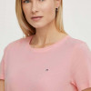 Tommy Jeans tricou din bumbac femei, culoarea roz DW0DW14616
