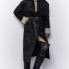 Answear Lab palton de piele X limited collection NO SHAME femei, culoarea negru, de tranzitie