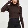 Answear Lab pulover culoarea maro, light, cu turtleneck