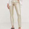 Answear Lab pantaloni femei, culoarea auriu, mulata, medium waist