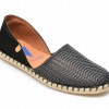 Pantofi VERBENAS negri, CRM0102, din material textil si piele intoarsa